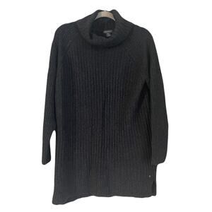Eddie Bauer Aurora Ribbed Relaxed Turtleneck, Charcoal Grey, Size XL